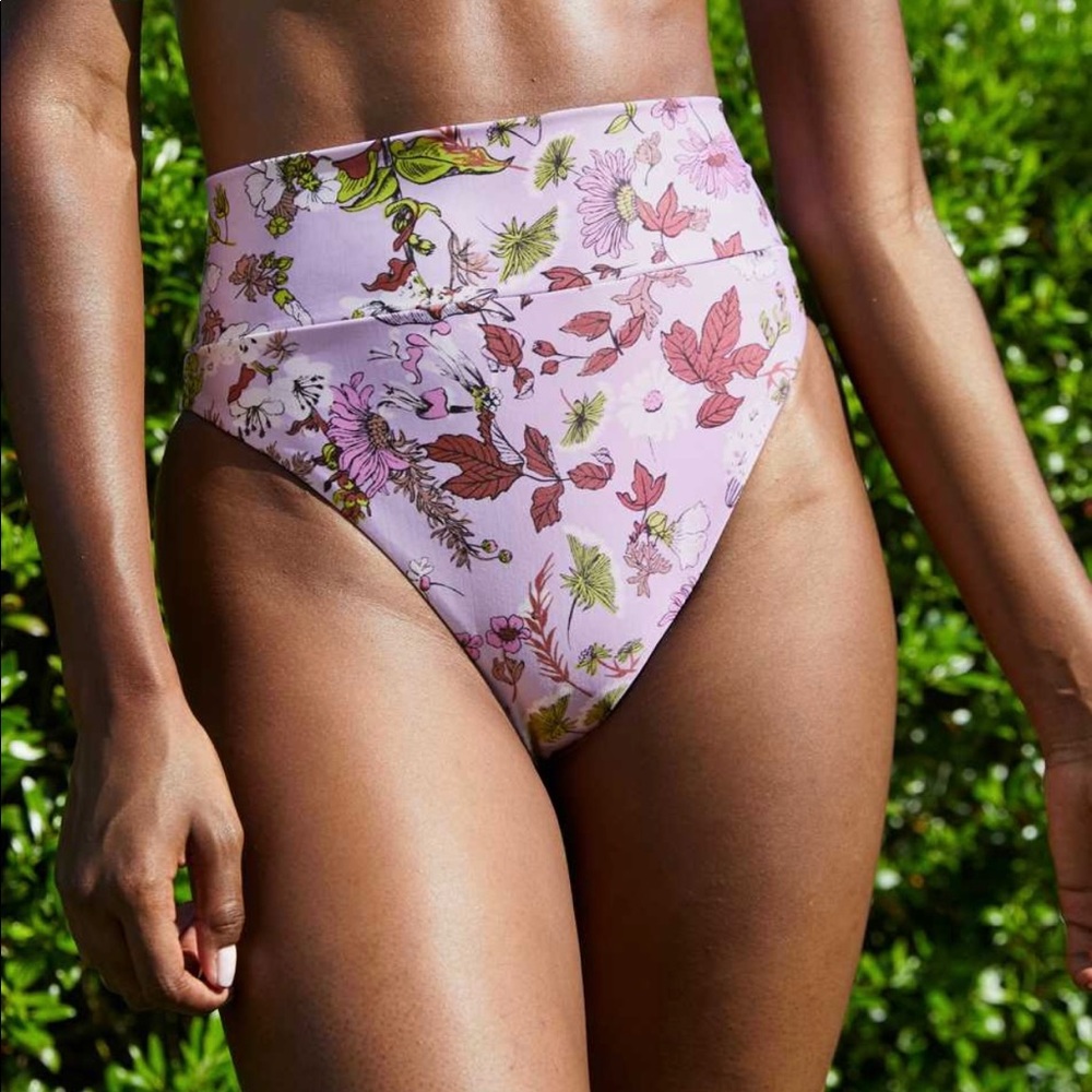 ISO AERIE High Waisted Swim Bottom "Space Purple"